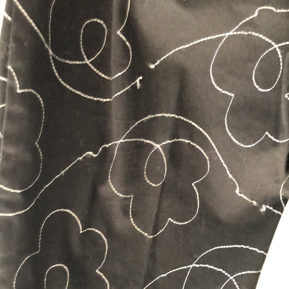 Erik Spencer Black Floral Pants with White Stitching - Picture 5 of 7